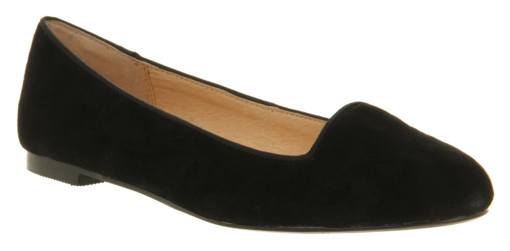 Office black suede flats 